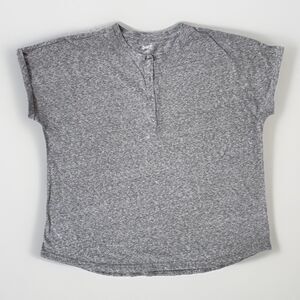 Duluth Trading Co. Heather‎ Gray Short Sleeve Henley XL